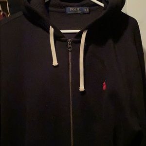 Ralph Lauren Polo black zip up hoodie size XL